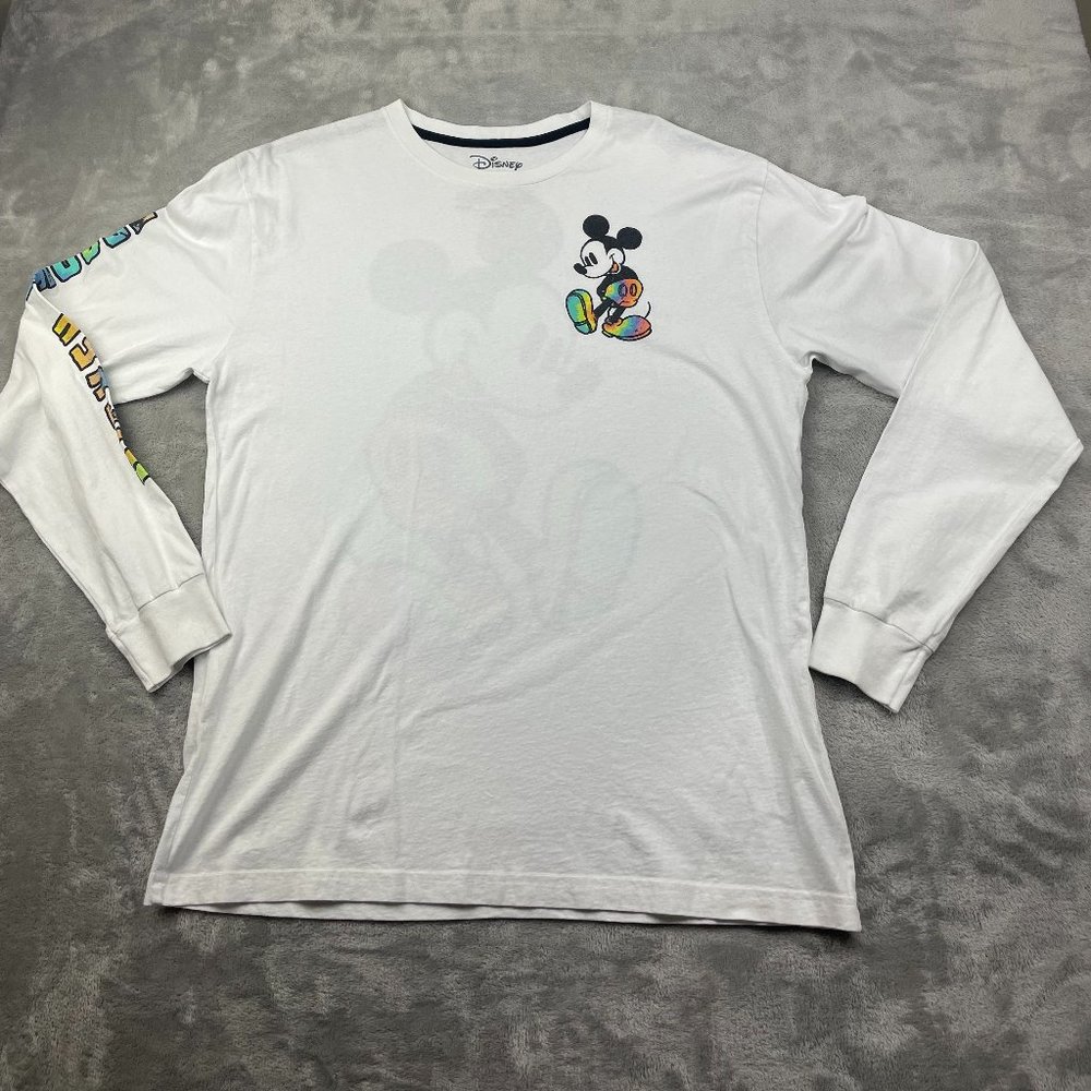 Vintage Disney Mickey Mouse Long Sleeve Tee Shirt Men's XL